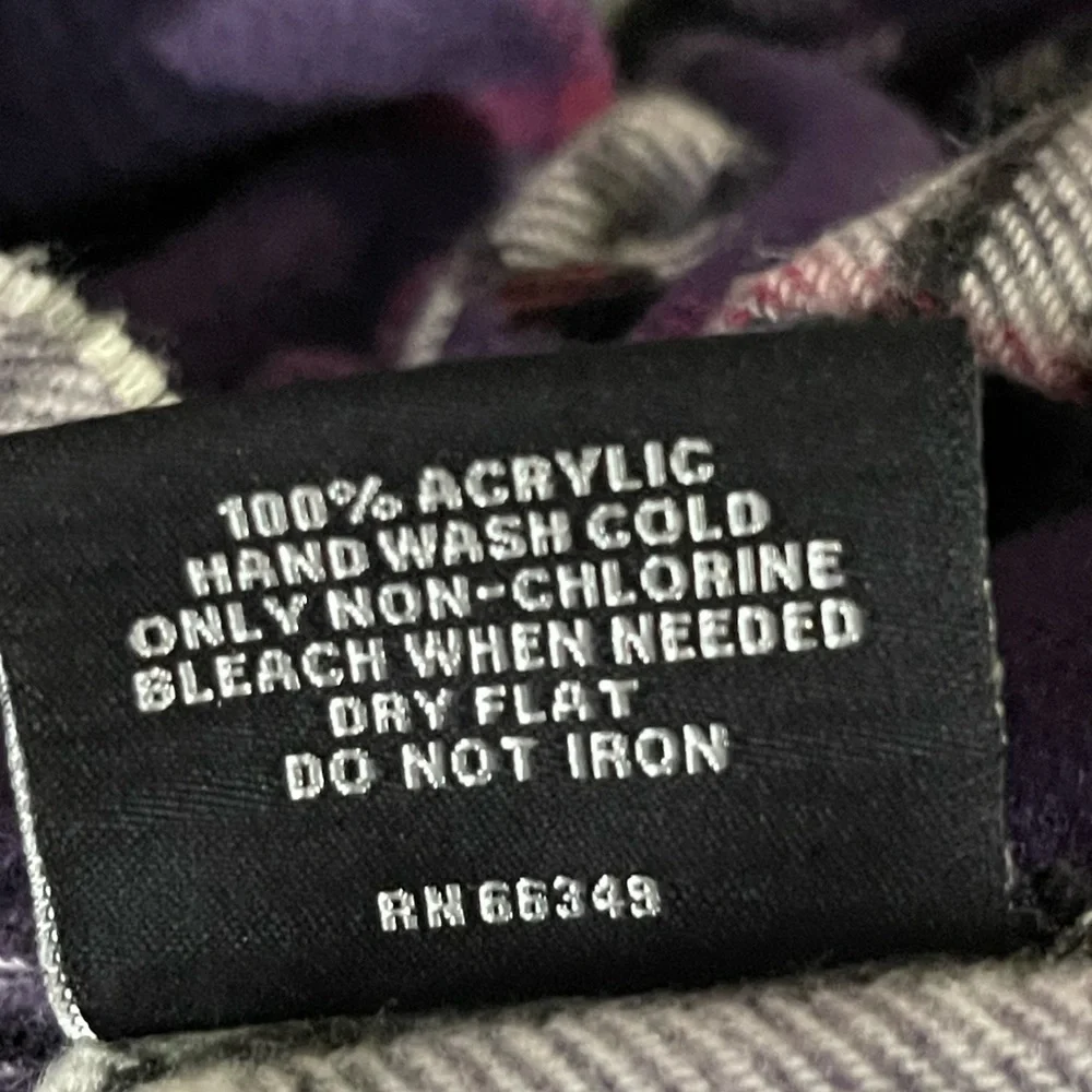 *Lord & Taylor Women's Purple Plaid Elastic Scarf